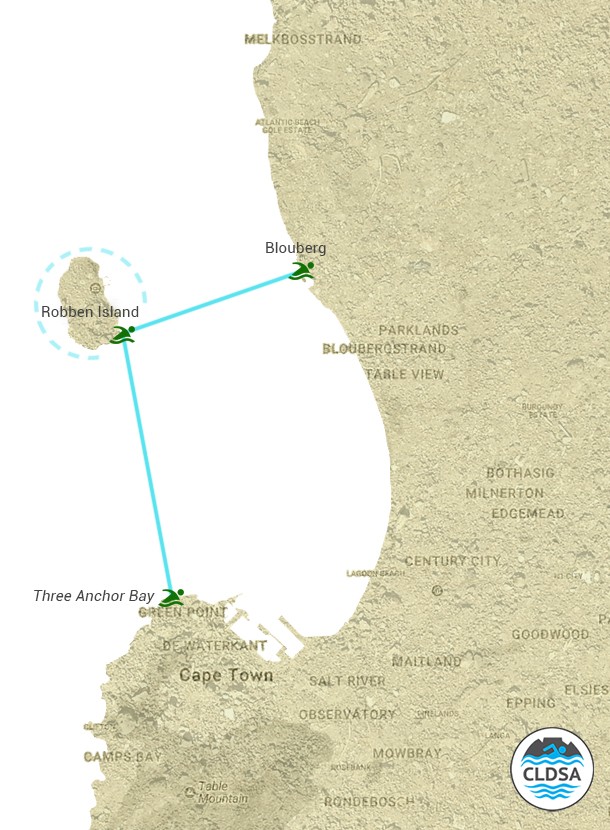 Robben Island Swim Routes