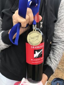 1st place and a bottle of red wine
