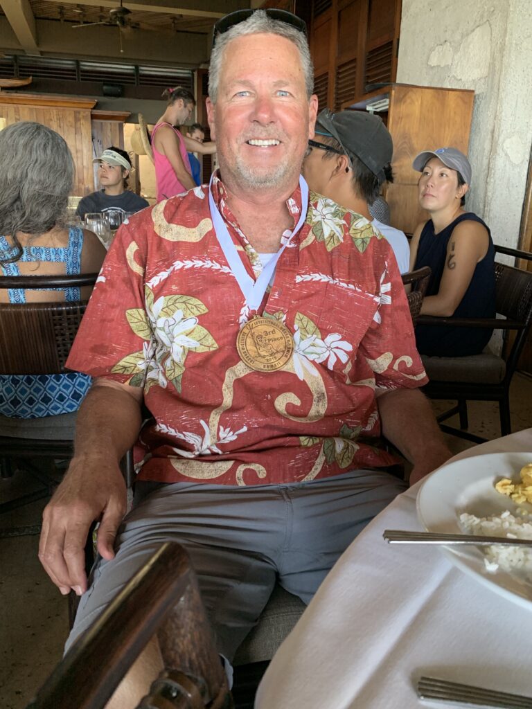 Steve Royce (at the awards ceremony after the Waikiki Invitational Swim 2019)